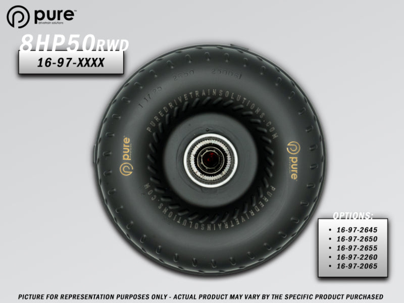 Pure Drivetrain 8HP50 High Performance Billet Race Torque Converter - 26/55 Stator - RWD - 16-97-2655