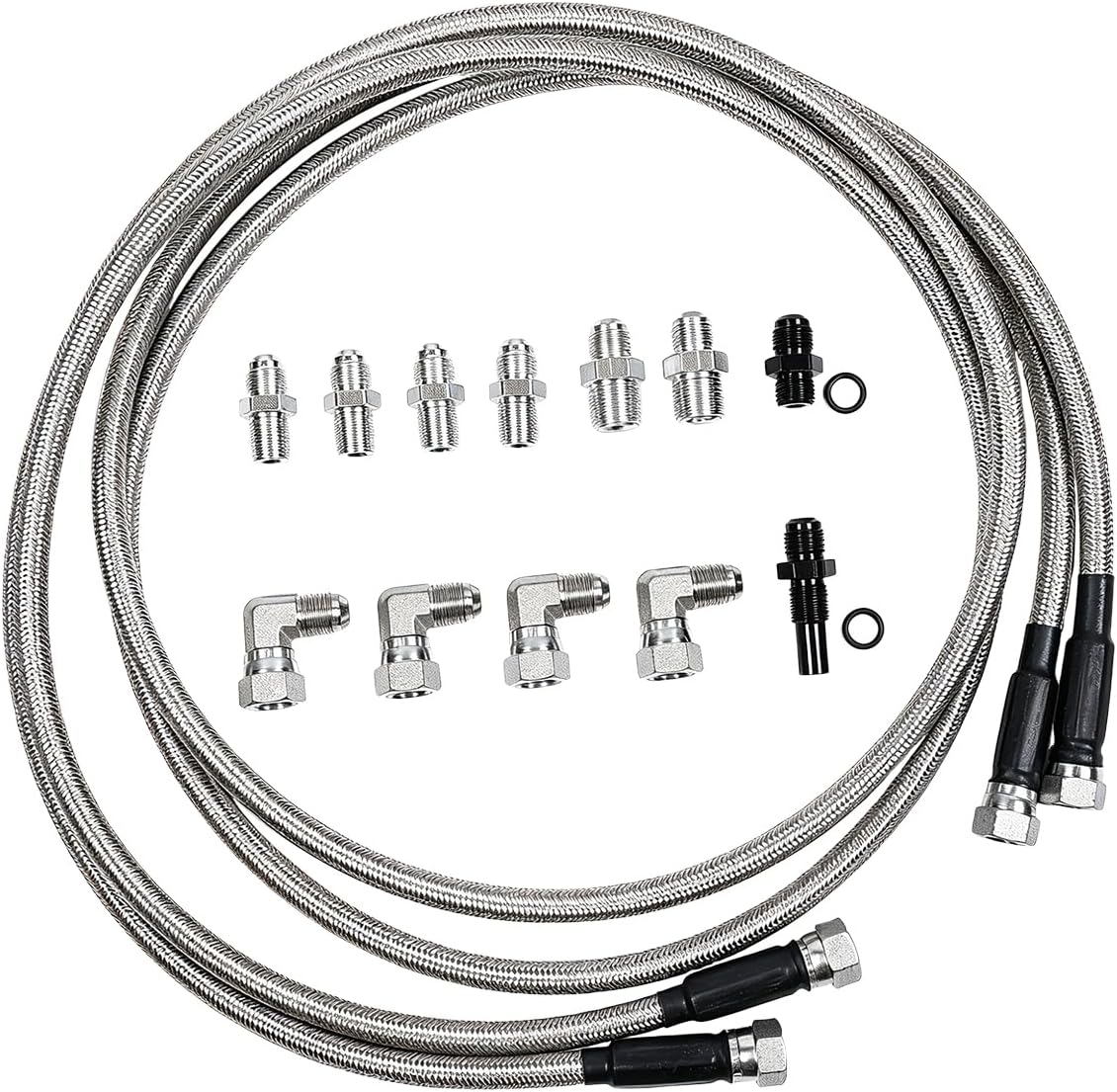 AOD 6AN 70-Inch Stainless Braided PTFE Transmission Cooler Lines Kit OEM