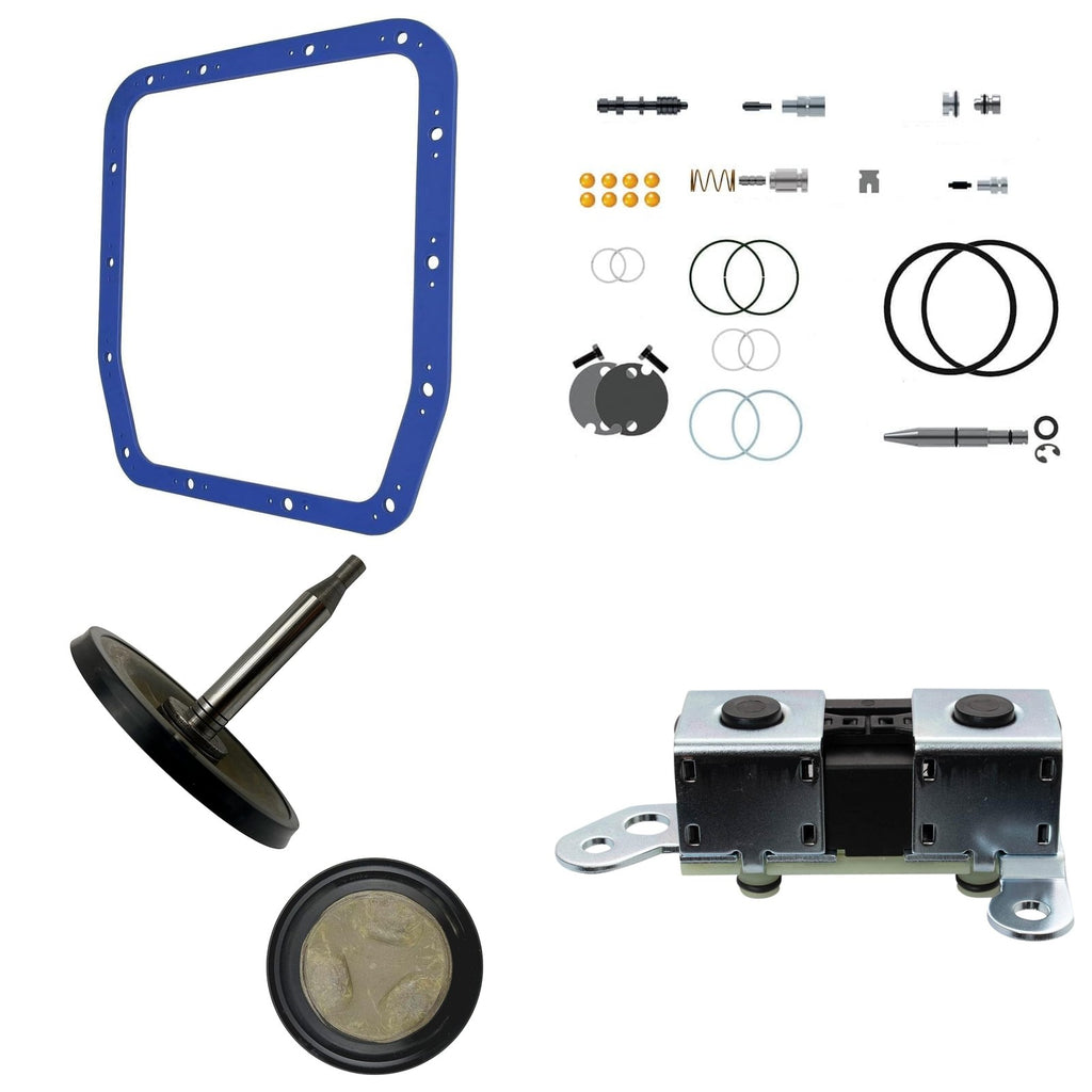 4R70W Master Rebuild Kit - Frictions & Steels, Gaskets & Seals, Filter, Shift Kit, Servo, Solenoids, Bushings (7-Piece)