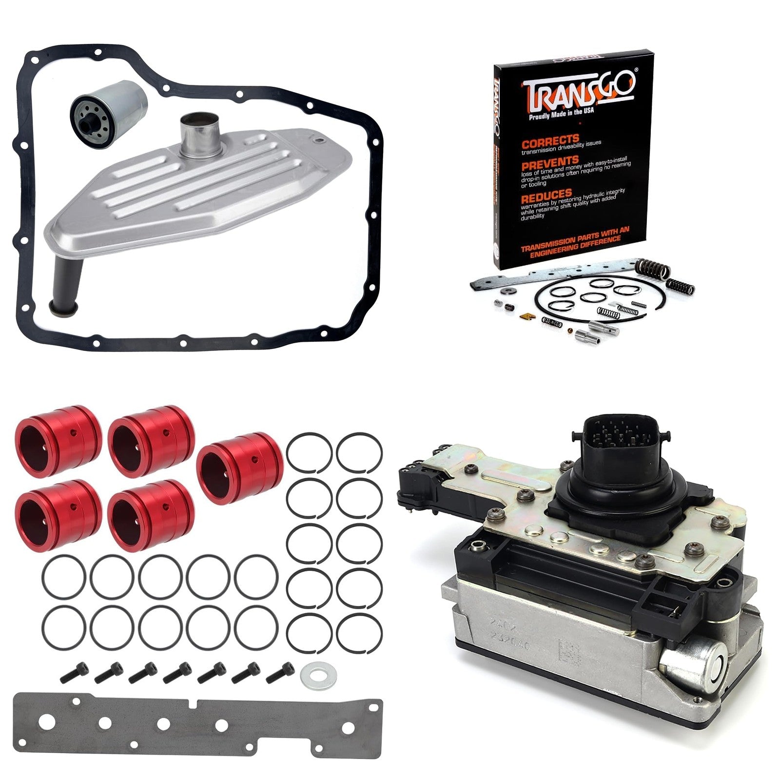 68RFE Master Rebuild Kit - Frictions & Steels, Gaskets & Seals, Filter, Shift Kit, Servo, Solenoids, Bushings (7-Piece)