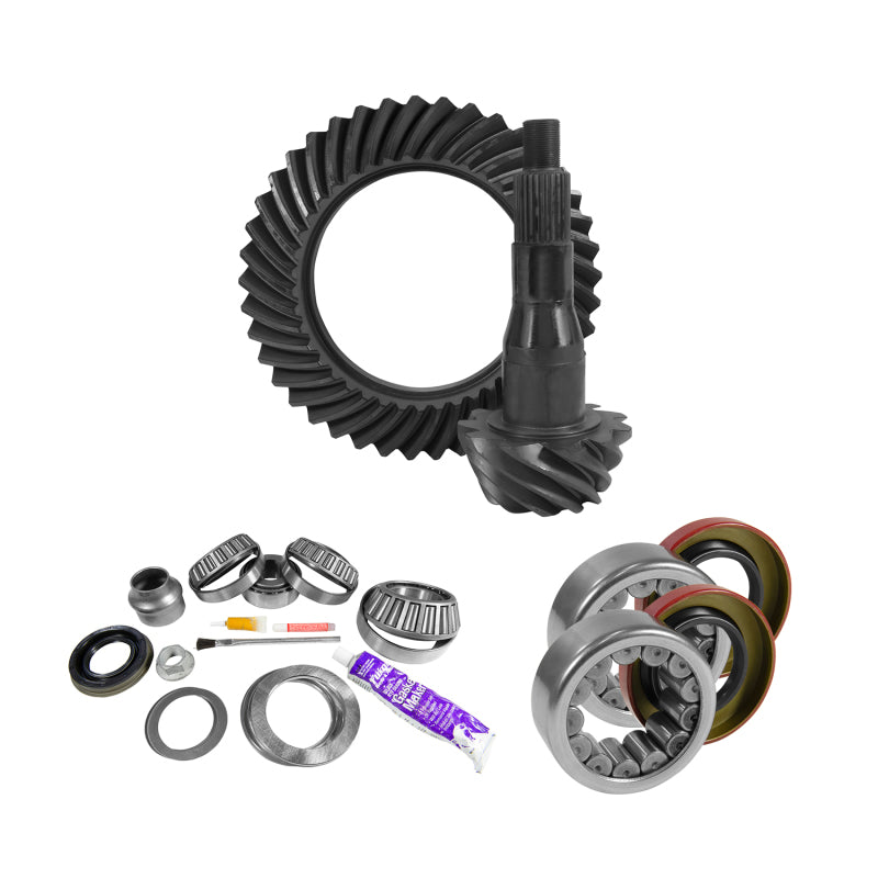Yukon Gear 9.75in Ford 3.73 Rear Ring & Pinion Install Kit Axle Bearings and Seal - YGK2101