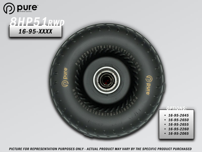 Pure Drivetrain 8HP51 High Performance Billet Race Torque Converter - 22/60 Stator - RWD - 16-95-2260