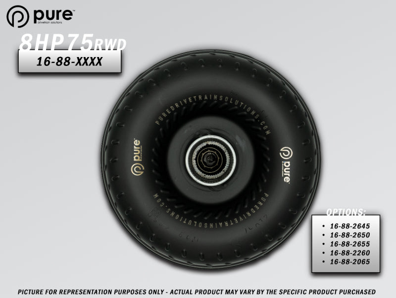 Pure Drivetrain 8HP75 High Performance Billet Race Torque Converter - 22/60 Stator - RWD - 16-88-2260