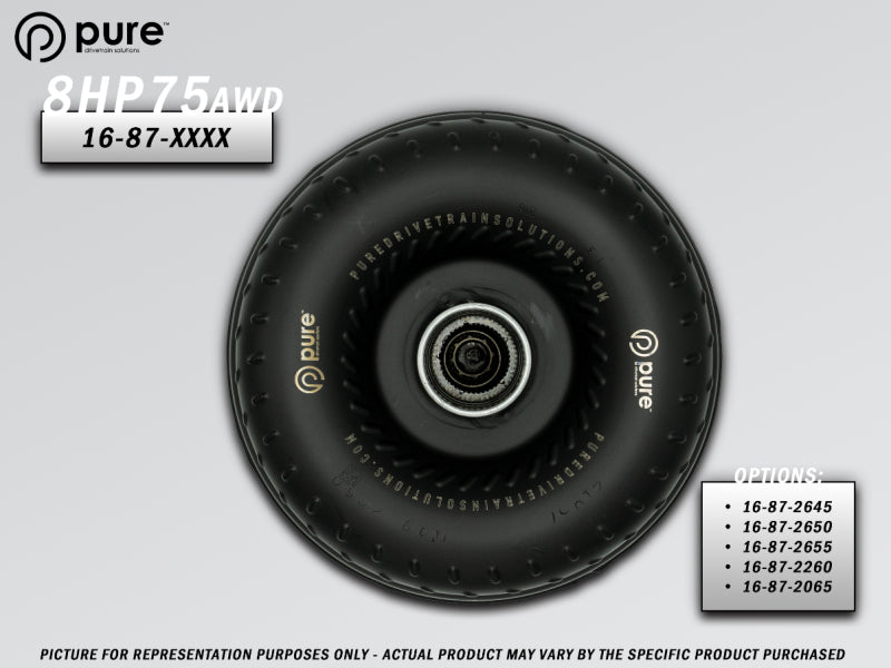 Pure Drivetrain 8HP75 High Performance Billet Race Torque Converter - 26/50 Stator - AWD - 16-87-2650