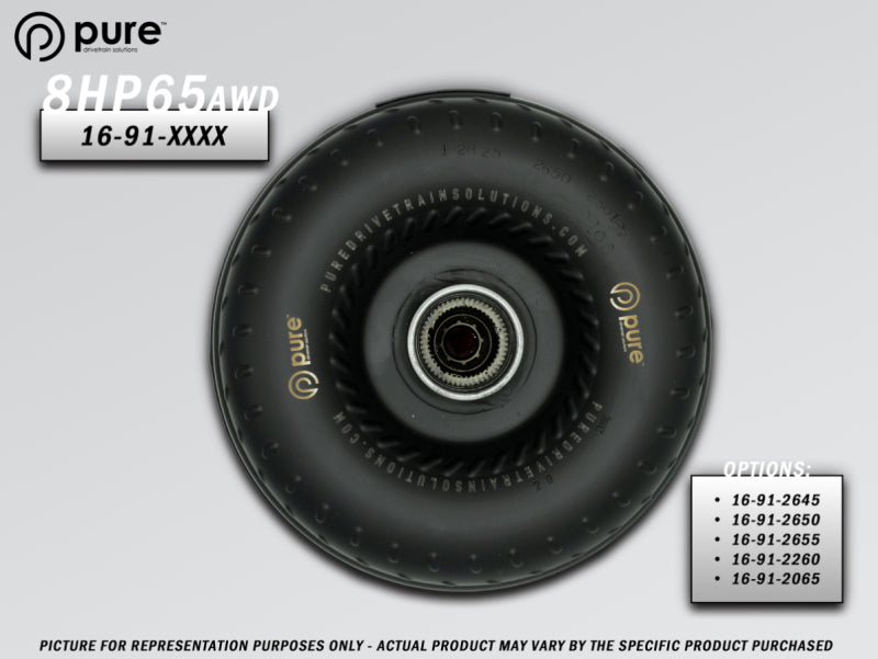 Pure Drivetrain 8HP65 High Performance Billet Race Torque Converter - 26/45 Stator - AWD - 16-91-2645