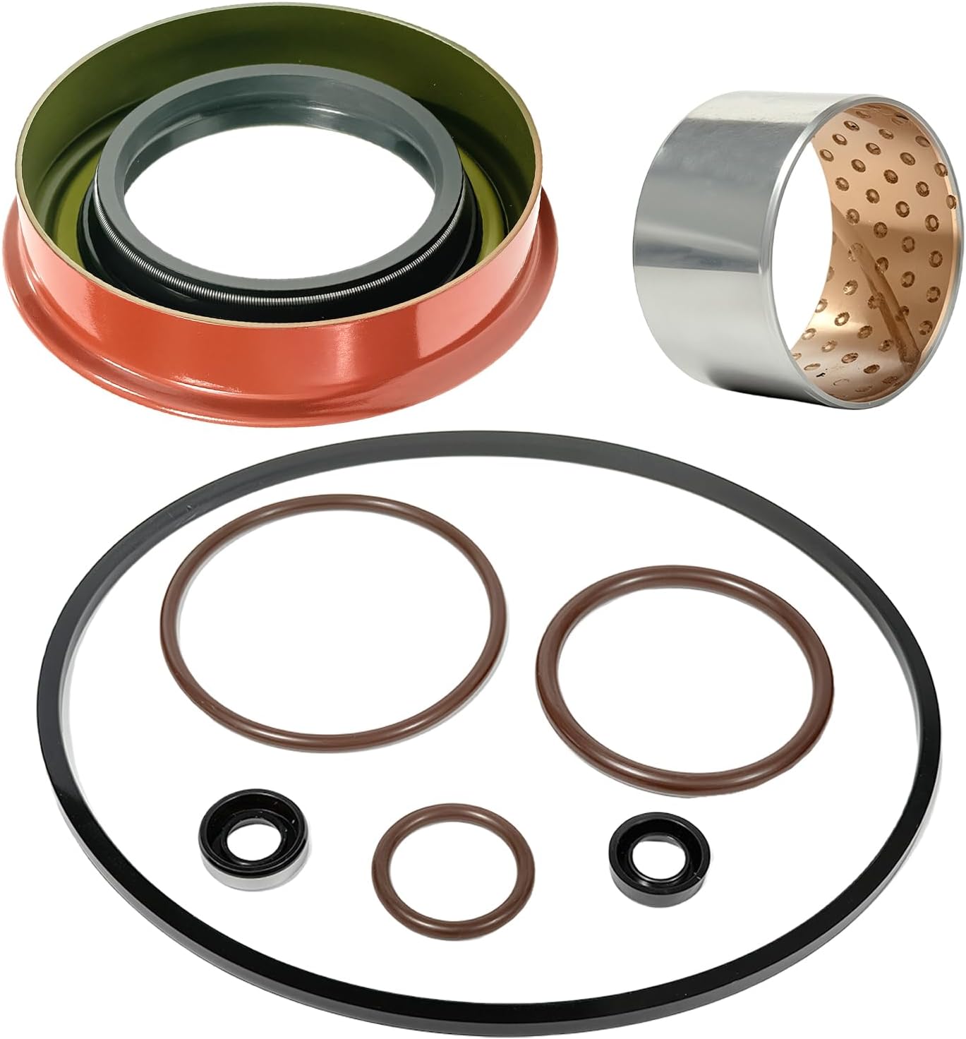 TH350 Transmission Extension Housing Reseal Kit with Bushing for THM250 | for Chevy THM 250C, 350, 350C, 375B Rear Bushing, Seal & O-Ring Kit OEM
