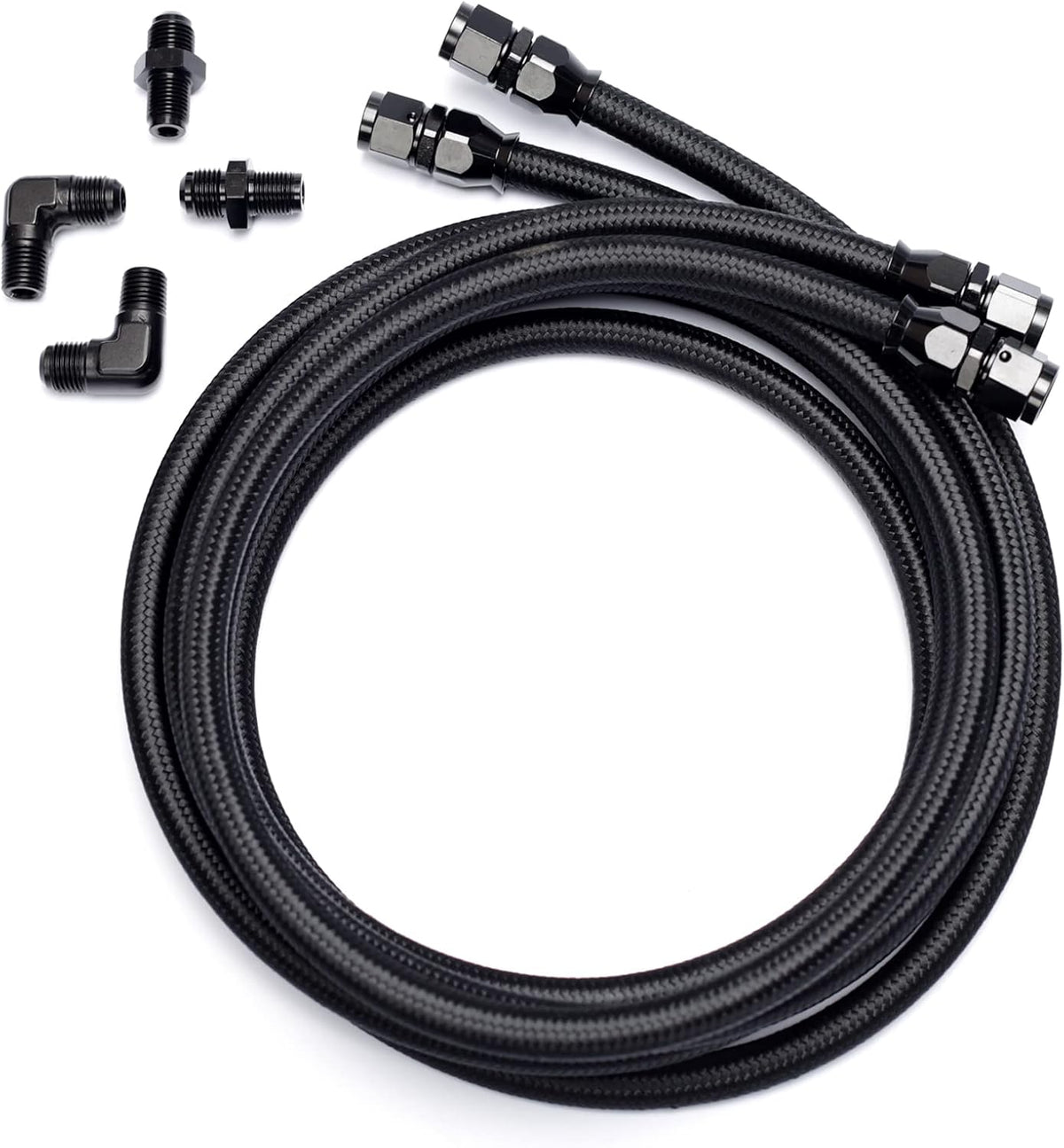 TH400 6AN PTFE Braided Transmission Cooler Lines 7 Ft (2-Pack) OEM